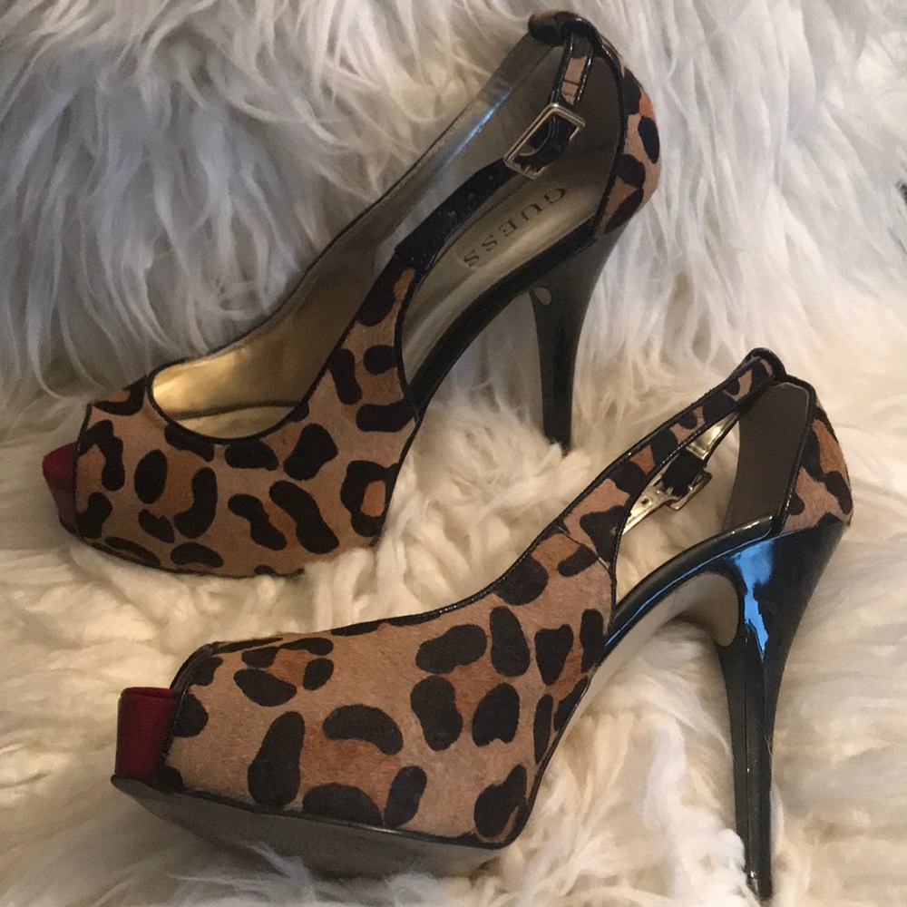 Guess, leopard high heel shoes